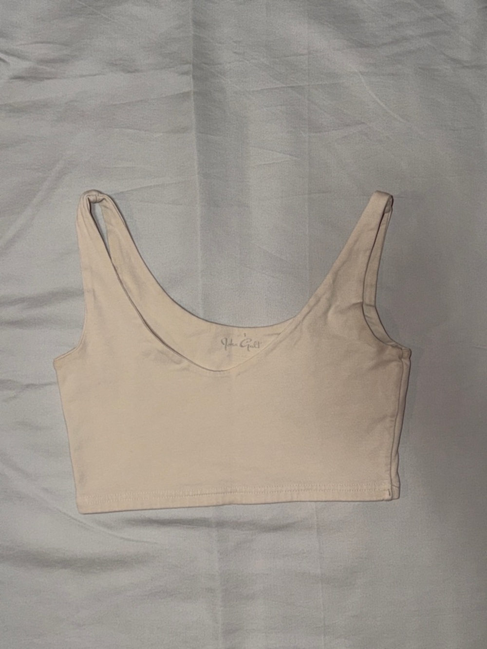 Brandy‎ Melville Lydia Cream Ribbed Scoop Tank Top one size